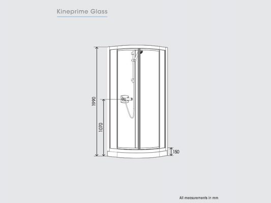 Kinedo KinePrime Glass Measurements Img01