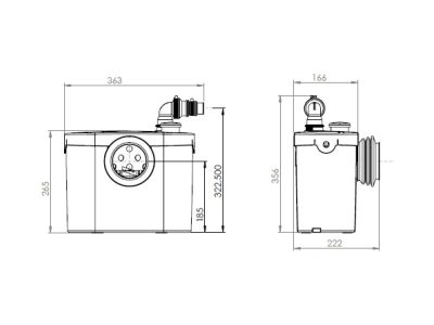 Saniflo Sanitop UP Dimensions